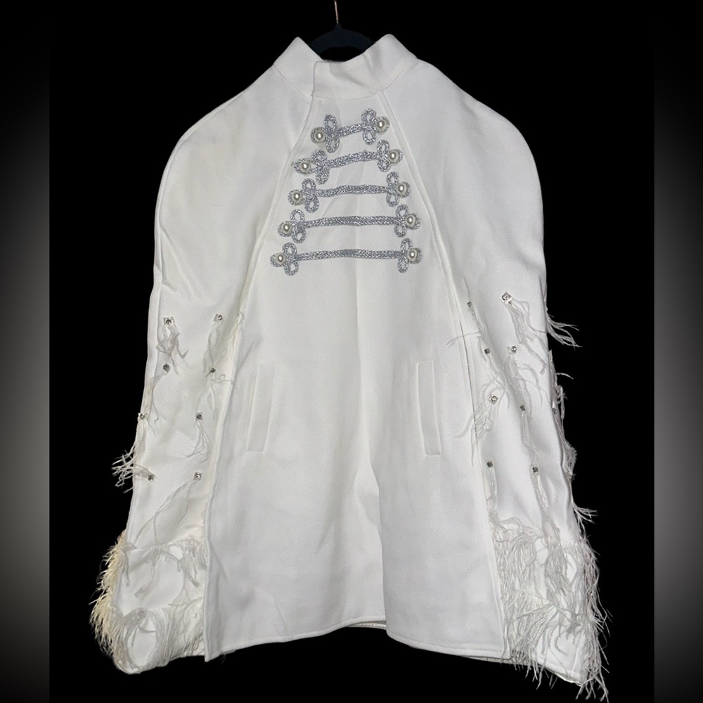 White petticoat with stones and feather detailing